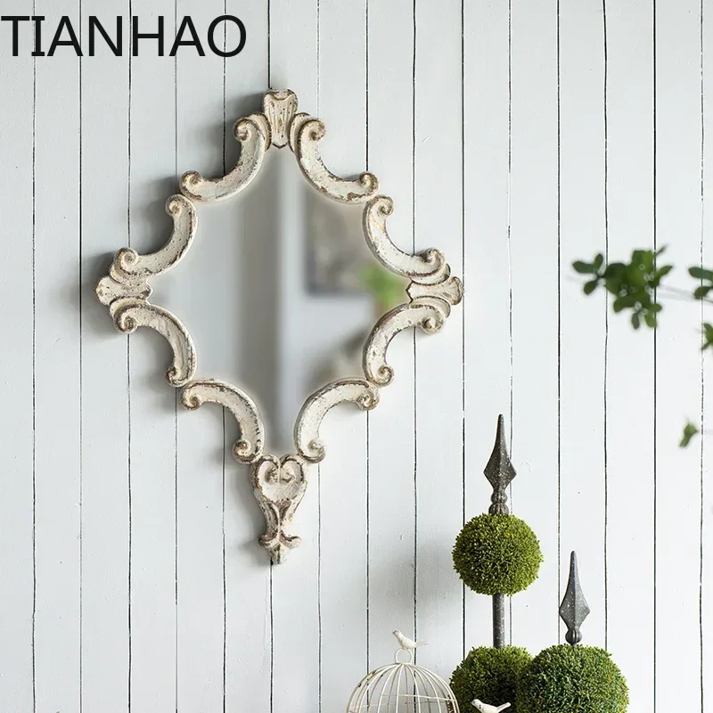 Modern Design Wall Mirror Hanging Living Room Square Macrame Nordic Mirrors Retro Wedding Decorative Spiegel House Decoration