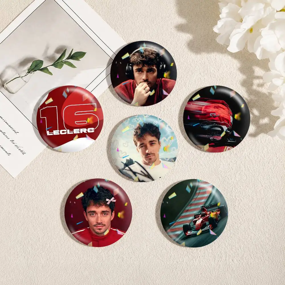 Ace driver C-Charles Leclerc  25 32 44 58 75mm Badges Personalized Round Brooches Pins Accessory Gift