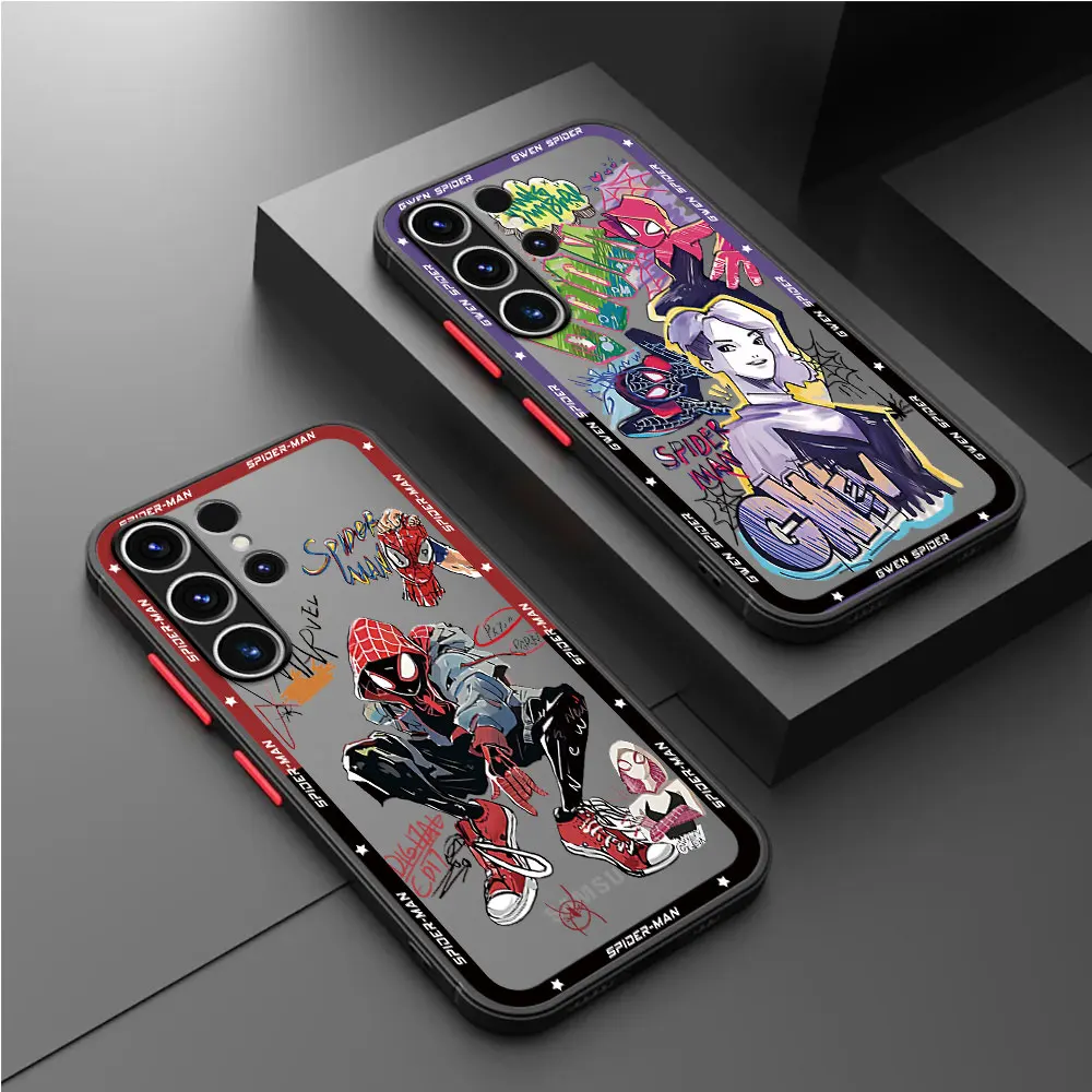 Marvel Spider Man Gwen Case for Samsung Galaxy S21 S10 Lite S20 FE S24 Ultra S22 Plus S9 S23 Ultra S23 Print Shockproof Cover