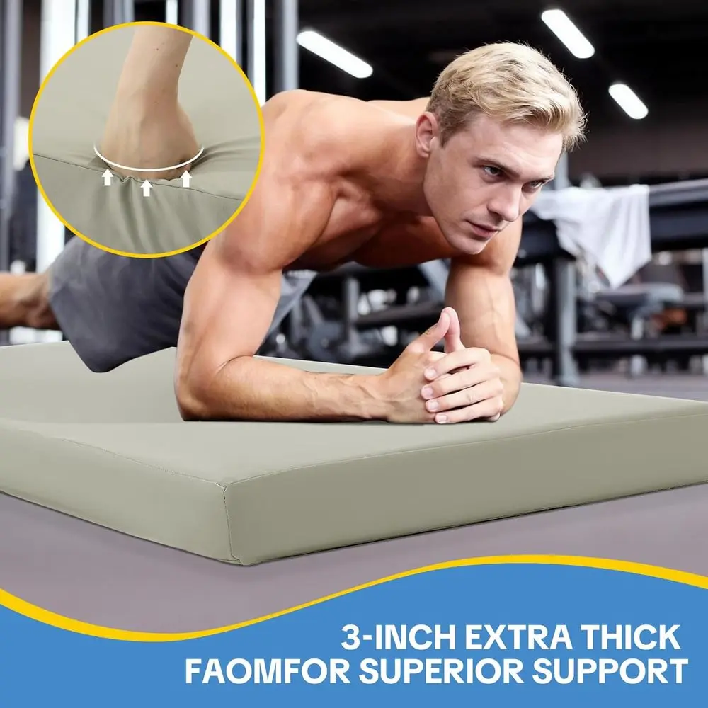 سجادة يوجا سميكة من جلد البولي يوريثان مقاس 68 × 24، 3 رغوة عالية الكثافة للياقة البدنية والبيلاتيس والتمدد