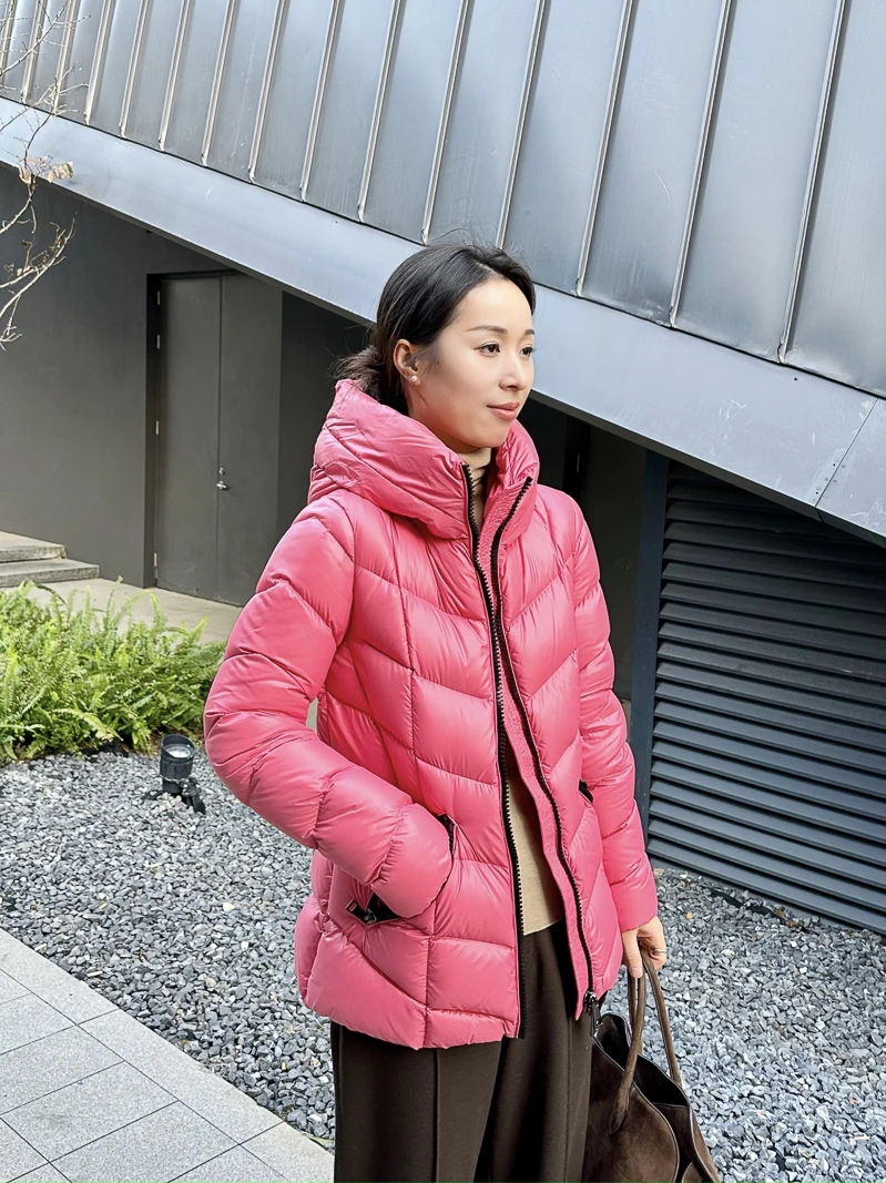 

Лимитированная серия: Зимнее пальто ALIN из гусиного пуха с капюшоном, утепленное, с воротником-стойкой, для повседневной носки, белое, 90% гусиный пух