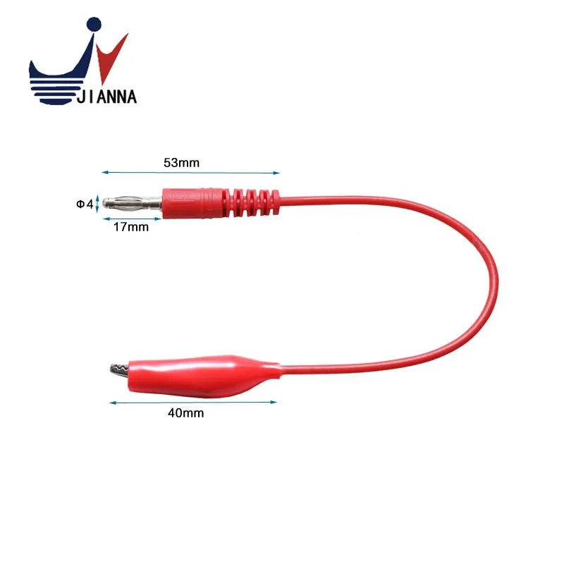 1M Alligator Cilp to AV Banana Plug Test Cable Lead Connector Dual Tester Probe 35mm Crocodile Clip for Multimeter Measure Tool