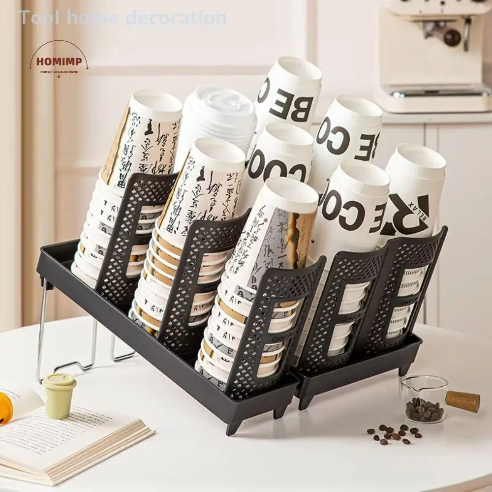 

Thickening Cup Holder Foldable Incline Foldable Cup Holder Ultra-large Capacity Lay Flat Paper Cup Storage Rack Coffee Shop