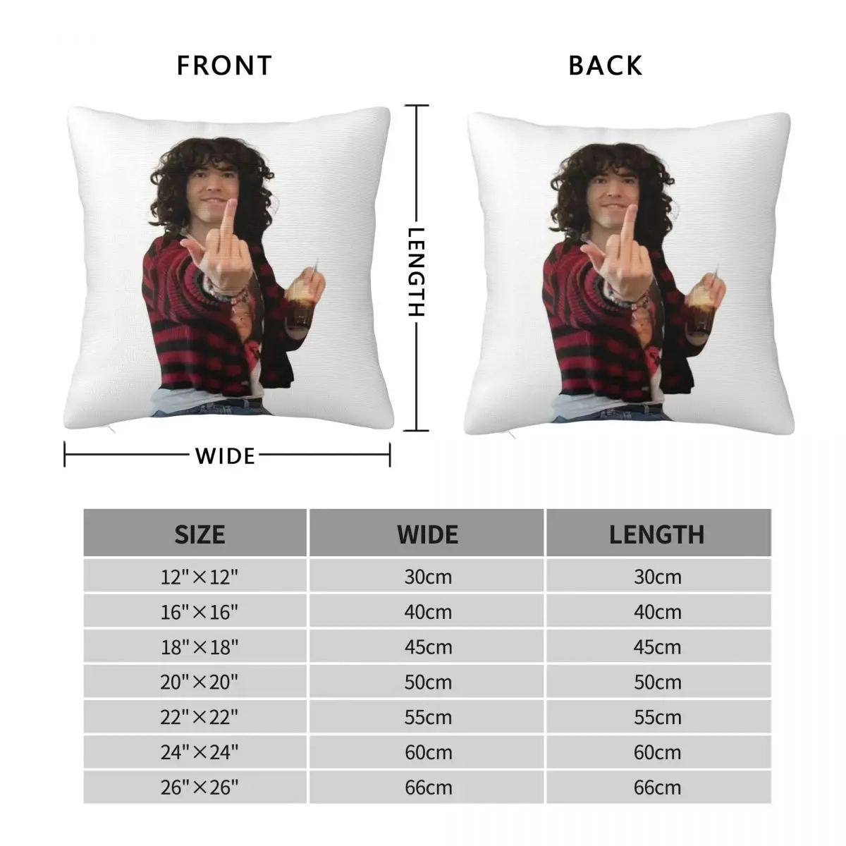 Conan Gray Middle Finger Pillowcase Polyester Linen Velvet Creative Zip Decorative Throw Pillow Case Sofa Cushion Case