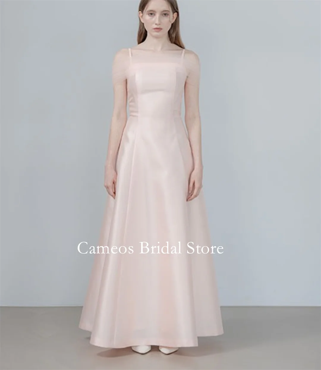 

SONDR A-Line 드레스 Spaghetti Straps Evening Dress Pink Custom Made with Corset Back Formal Prom Dress Evening Gown Bridal