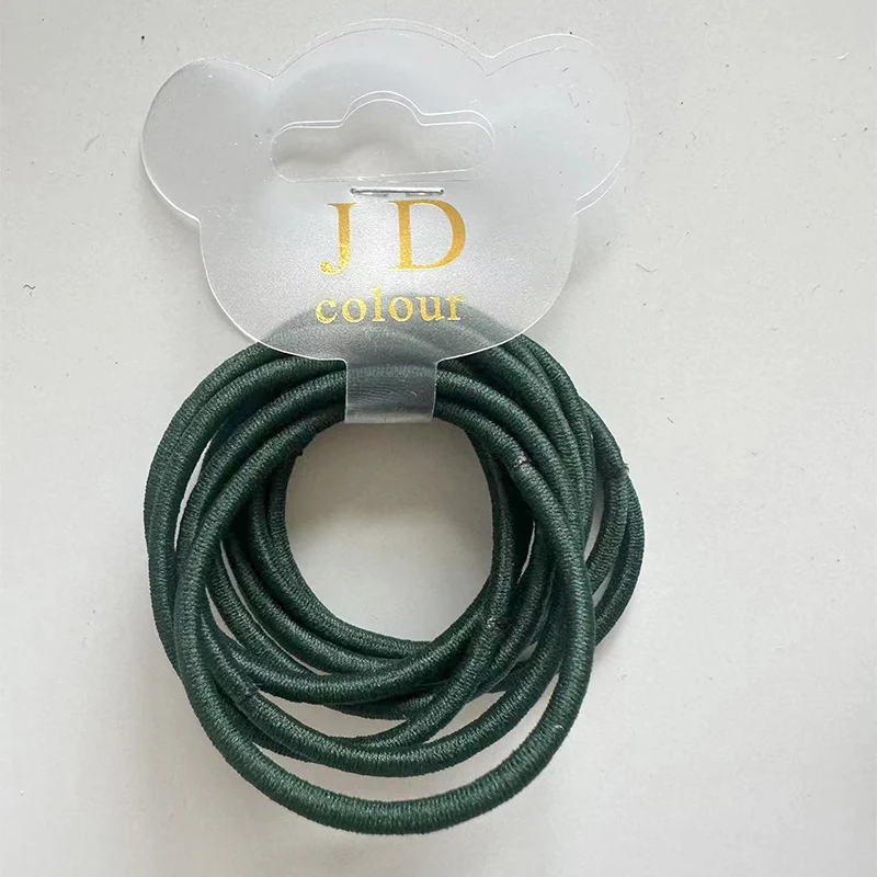 100PCS 2.5mm thickness 11.0cm length Assorted Colors Kids Elastic Ponytail Holders hair ties glue connection,elastic hair bands
