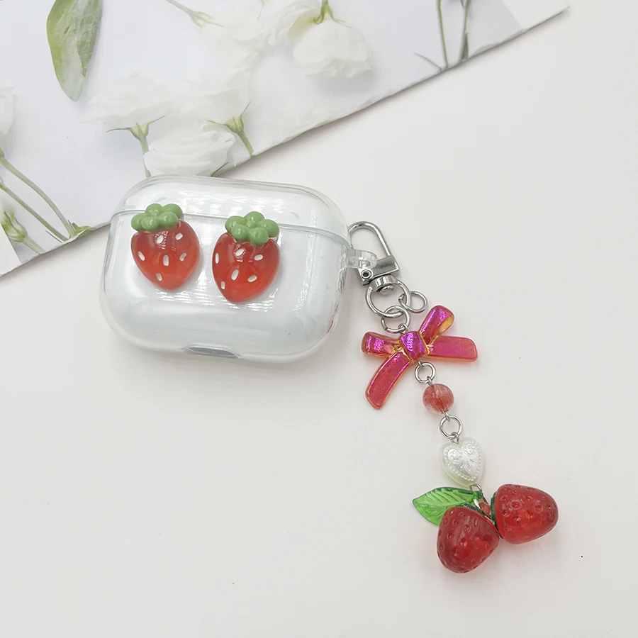 Capa com pingente de fruta de pêssego para Huawei FreeArc Capa de silicone para fone de ouvido para Huawei Free Arc capa