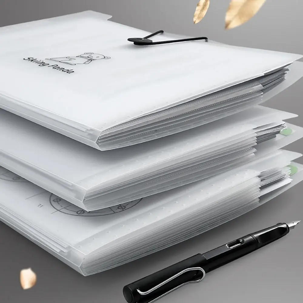 Cartoon Waterproof A4 File Folder Large Capacity 8/12Pockets File Organizer PP Document Bag School Office