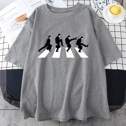 Men T-Shirt Monty Python The Ministry Of Silly Walks T Shirt Street Funny Short Sleeved Cotton Oversized Tshirt Personality Tee