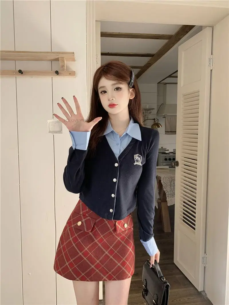 Koreanische Schul kleidung Schulmädchen Outfit Uniform Herbst verbessert tägliche Schuluniform Anzug Frauen Mode College-Stil jk Anzug