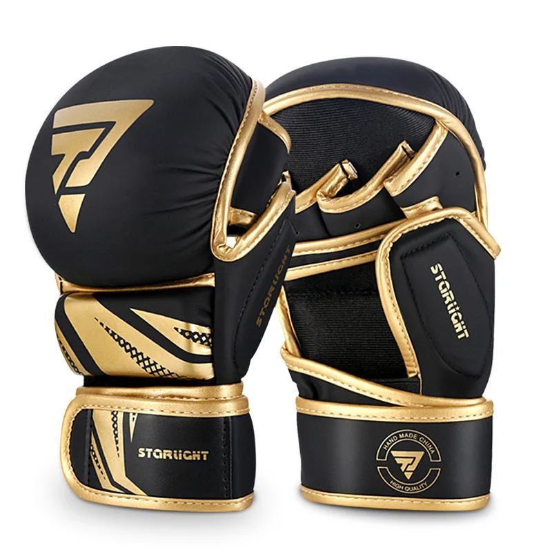 Karate Muay Thai Training Gloves Professional MMA Boxing Gloves for Sparring Grappling Hybrid Open Palm Martial Arts Mitts