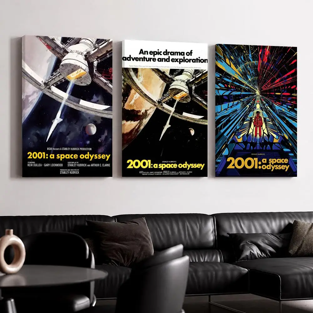 Movies 2001 A S-Space O-Odyssey Framed Wall Painting Ready to Hang Canvas Wall Art Poster for Bedroom Living Room Home Decor