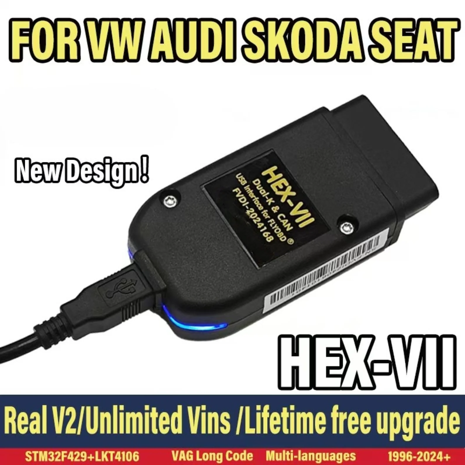 2025 Vins illimités VCDS VAGCOM Interface VCDSCAN HEX V2 mise à jour V25.3 pour VW AUDI Skoda Seat diagnostic de voiture multilingue à