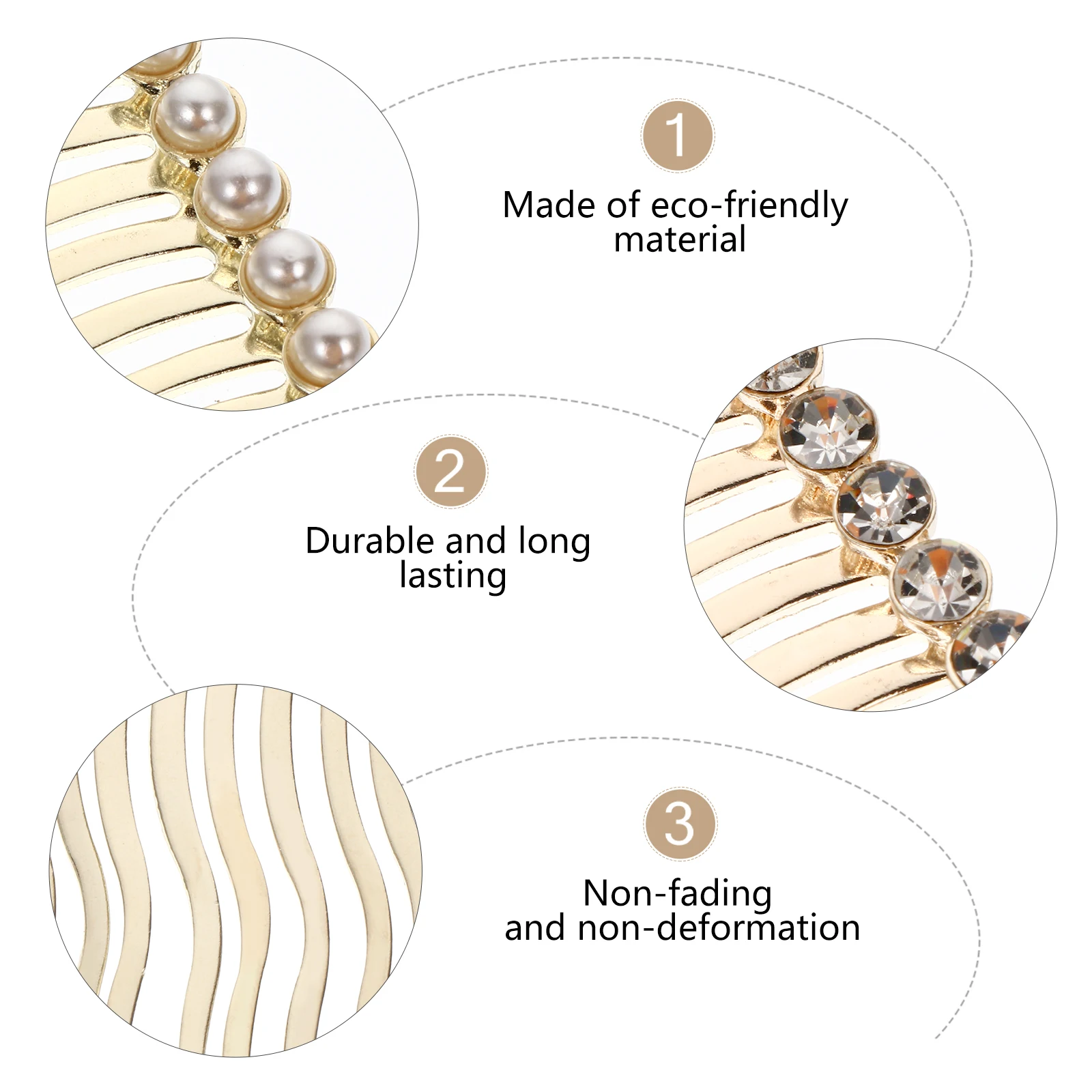 Clips de peine de perlas, accesorios para el cabello de aleación con diamantes de imitación, peine con flequillo para fiesta de boda, tocado femenino, ayuda para estilismo, ligero y duradero