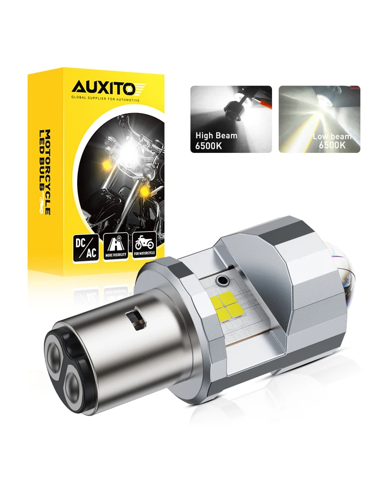 AliExpress AUXITO 9-30V BA20D LED Motorcycle Headlight Bulb For Ebike H6 LED Hi/Lo Beam White Yellow Dual Color Moto Motorbike Headlamp
