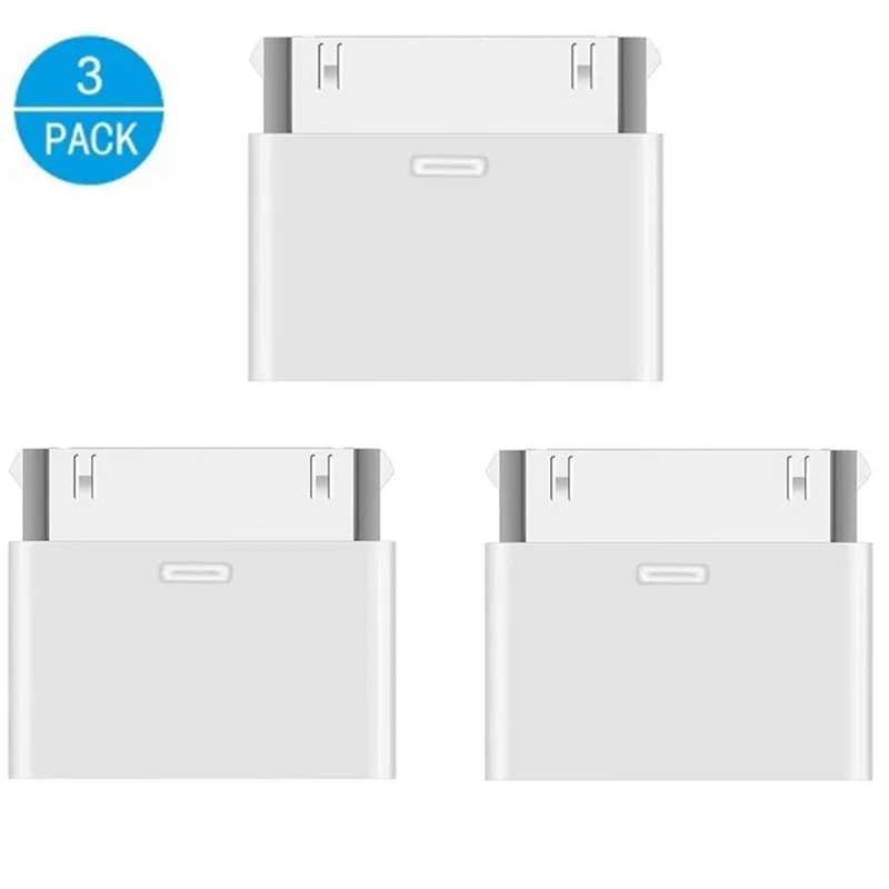 

3PCS Lightning To 30Pin Adapter 8Pin Male To 30 Pin Charging Sync Converter for IPhone 4 4S IPad 2 3 IPod Touch Charger Cable