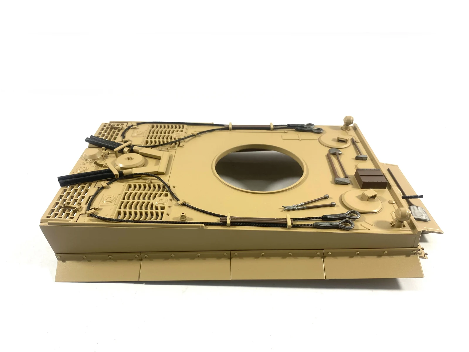마토 타이거 I 금속 사막 옐로우, 독일 그레이, 상부 선체, 1/16 1:16 독일 타이거 1 RC 모델 탱크