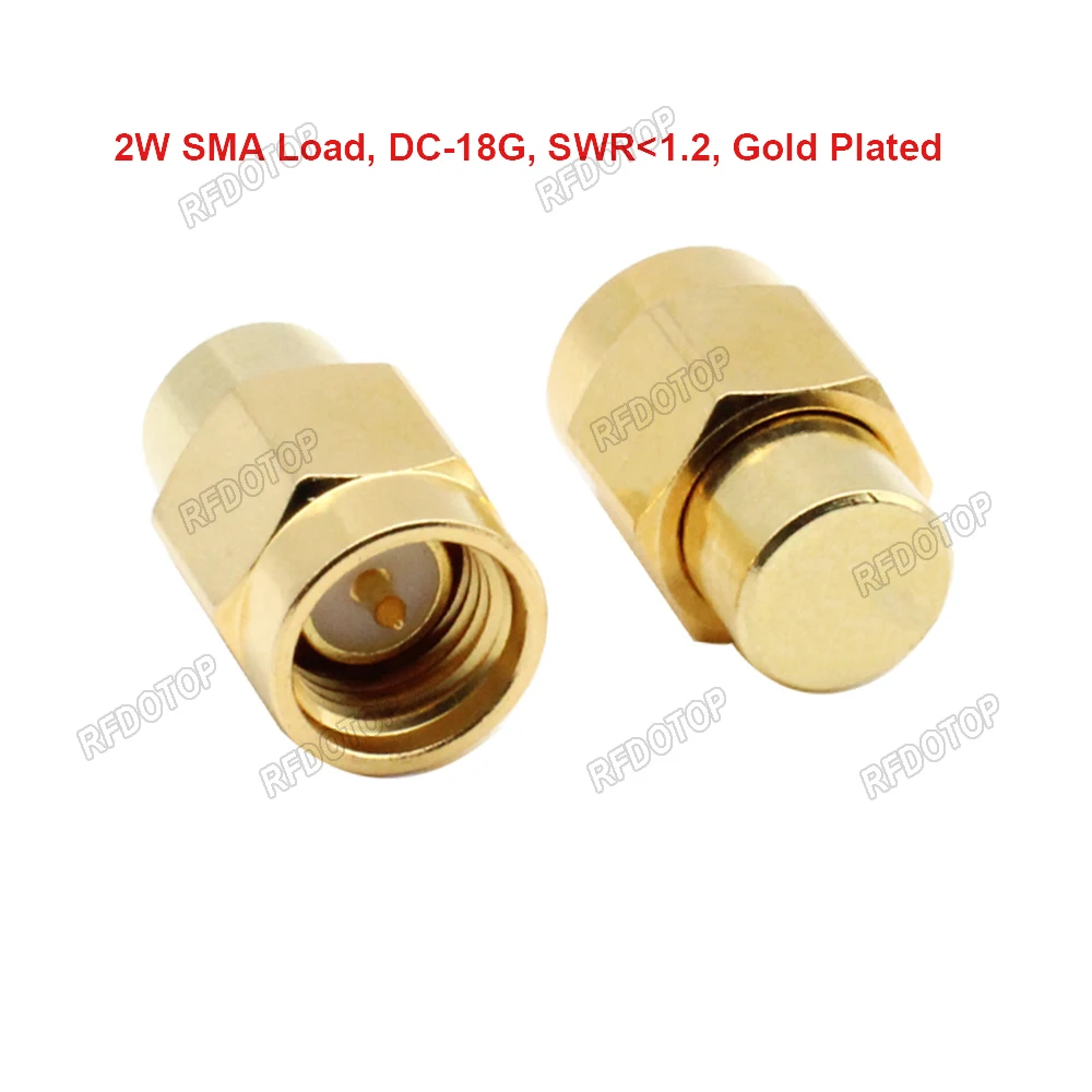 2W 18GHz SMA Male RF Coaxial Termination Dummy Load SWR＜1.2 50 Ohm Connector Socket Brass Straight Coaxial RF Adapters Gold