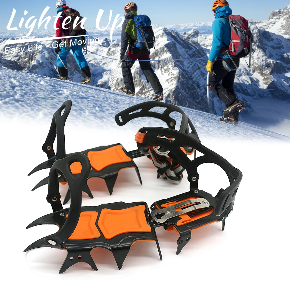 Imagem -04 - Gelo Neve Crampons Anti-slip Escalada Gripper Sapato Cobre Spike Skid Chuteiras Esporte 12 Dentes Aço Inoxidável