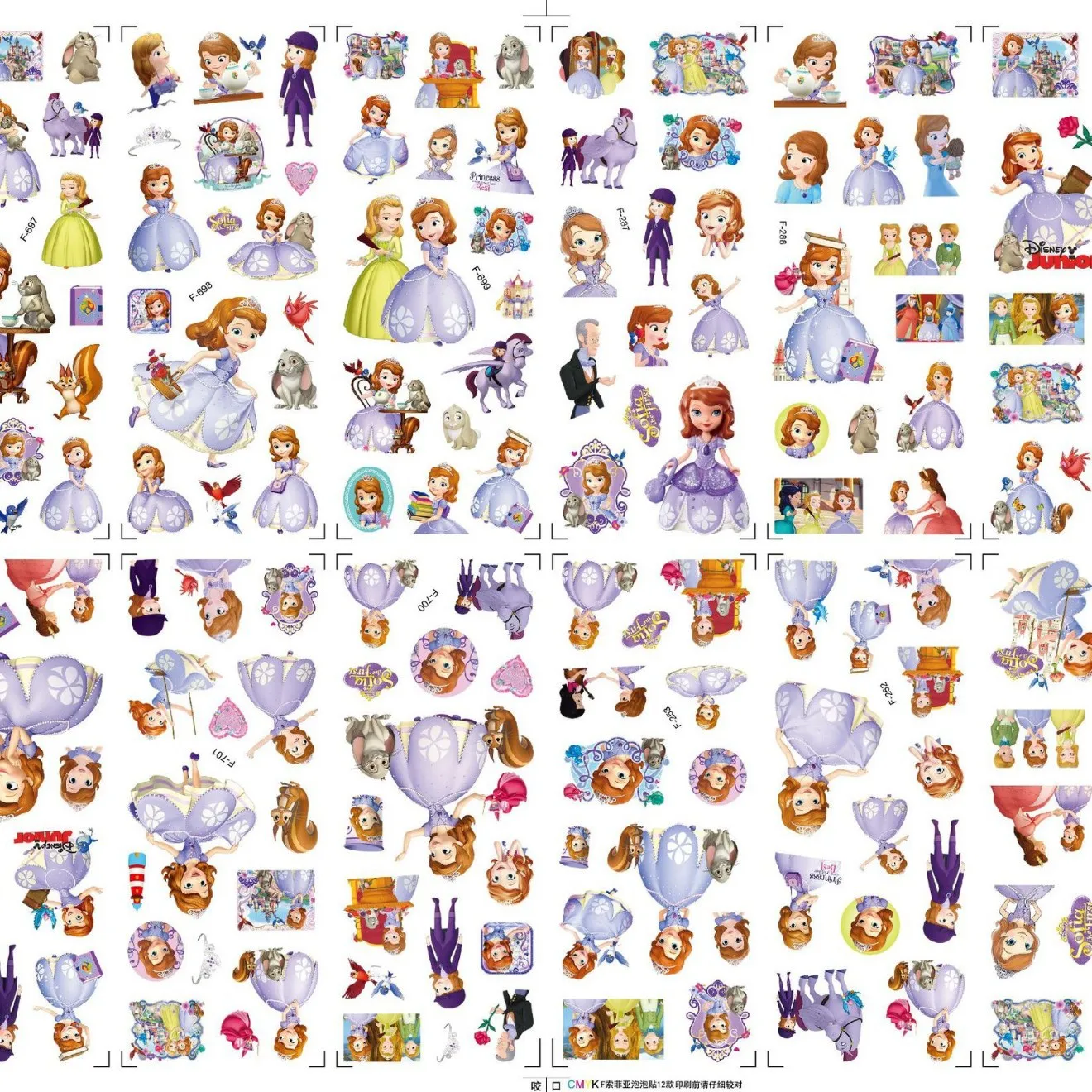 12 feuilles/ensemble 3D Disney dessin animé Mickey autocollant Kawai glace et neige princesse Winnie l'ourson personnages de dessins animés Graffiti autocollants