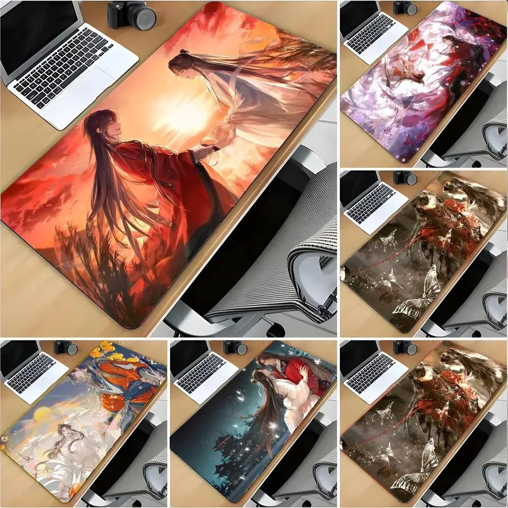 Heaven Officials Blessing Mouse Pad Large Mouse Pad Desk Mat Non‑Slip Gaming Board Game Mat with Stitched Edges