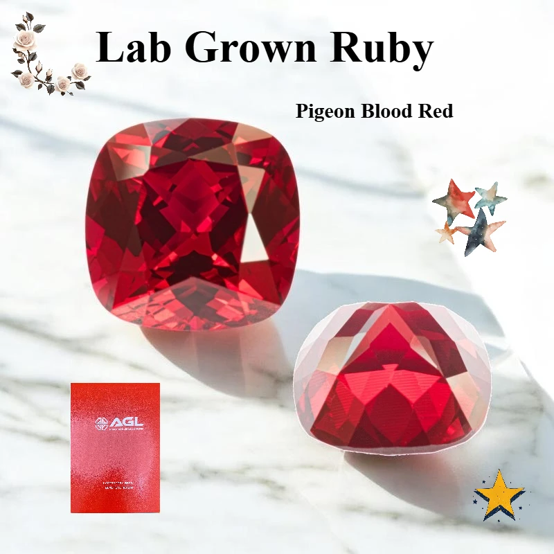 

Top Cushion Cut Lab Grown Ruby Loose Gemstone For Jewelry Making