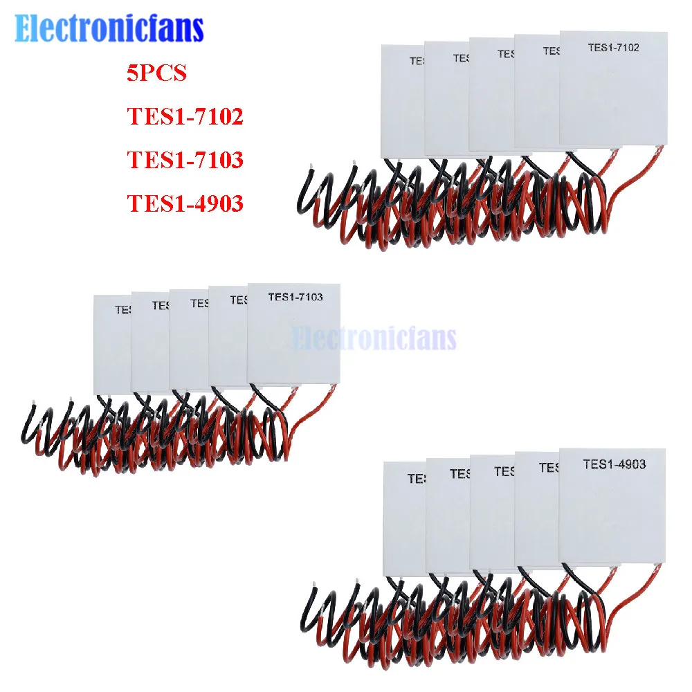 5PCS TES1-7102 TES1-7103 TES1-4903 Low Power Refrigeration Sheet TEC1-12706 Heatsink Thermoelectric Cooler Peltier Plate Module