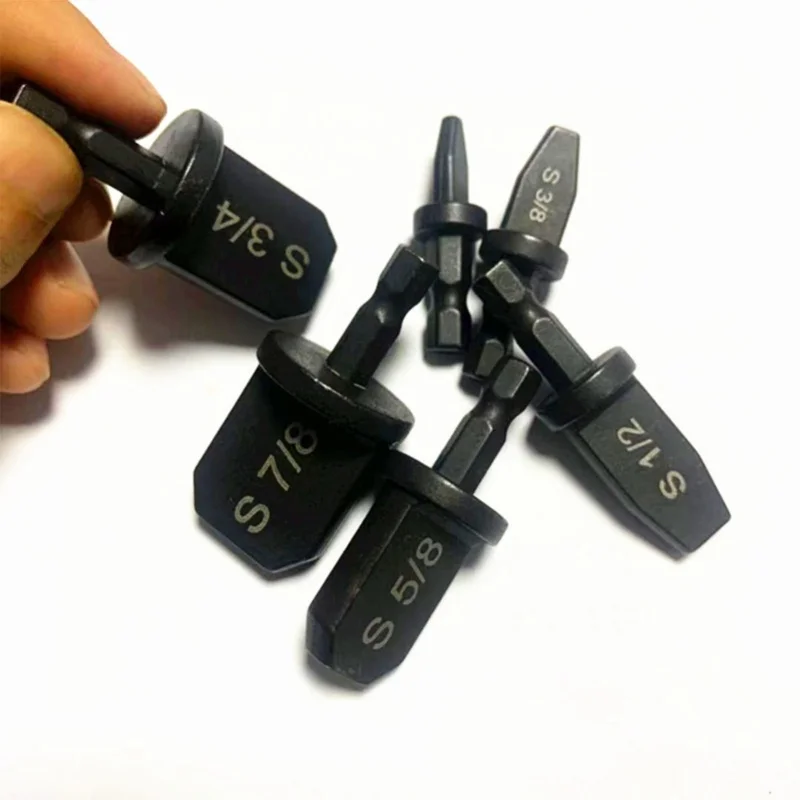 6PCS Bearing Steel Pipe Expander Swaging Bits Triangle Shank For AC Copper Tube Tool Set