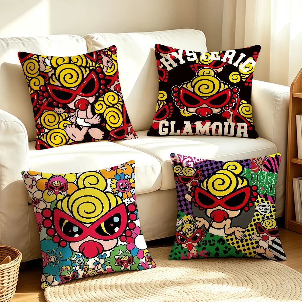 Fashion H-Hysteric Brand M-Mini-S cushion cover Soft Smooth Pillow Case Hidden Zipper Washable Decorative Couch Office Gift