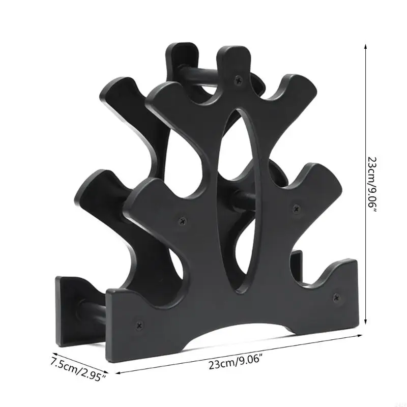 242F Dumbbell Rack Stand 3 Tiers Dumbbell Bracket Hand Weight Tower Stand Easy to Use