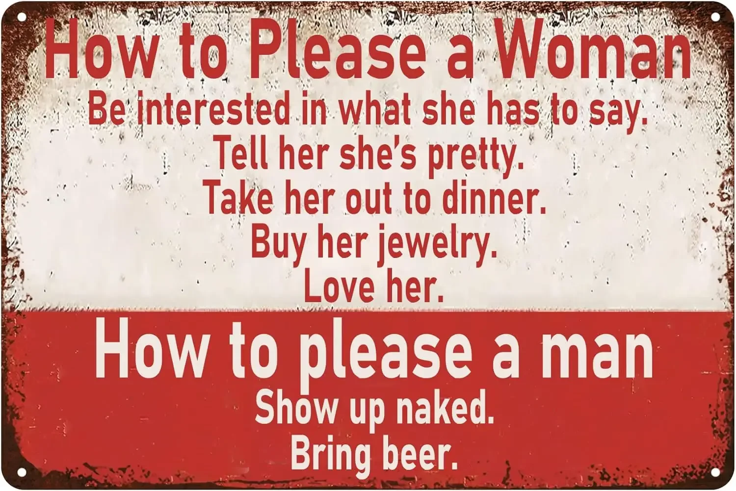 Metal Sign Funny Letter How To Please A Woman And Man Cave For Women Retro Gift Bedroom No