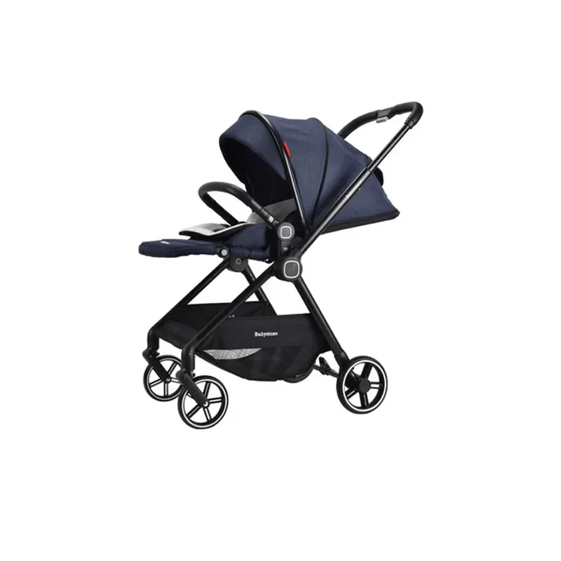 Four-wheeled Baby Stroller High Landscape Ultra-lightweight Folding Travel Stroller Newborn Baby Two-way Swivel Seat Stroller