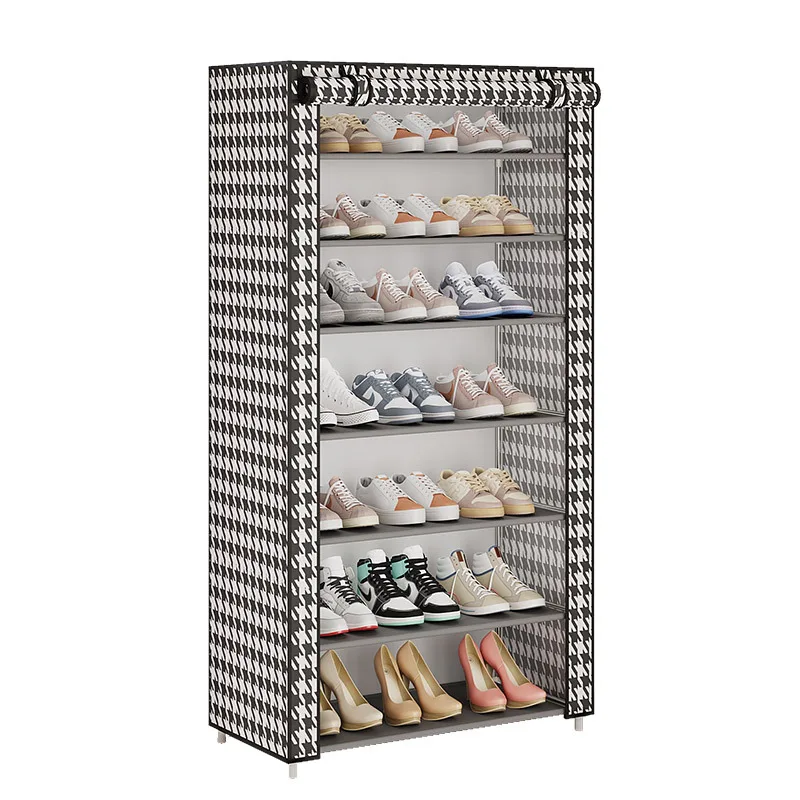 Shoe Rack Storage Rack Cabinet Home Doorway Good Goods Multi-Layer Shade Curtain Simple Cloth Shoe Rack Multi Layer Dus