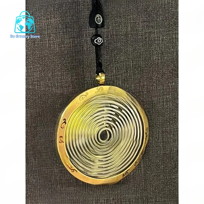 Double Layer  Pendant - Multi-Wave Oscillation Energy Shield Ring, Brass Material