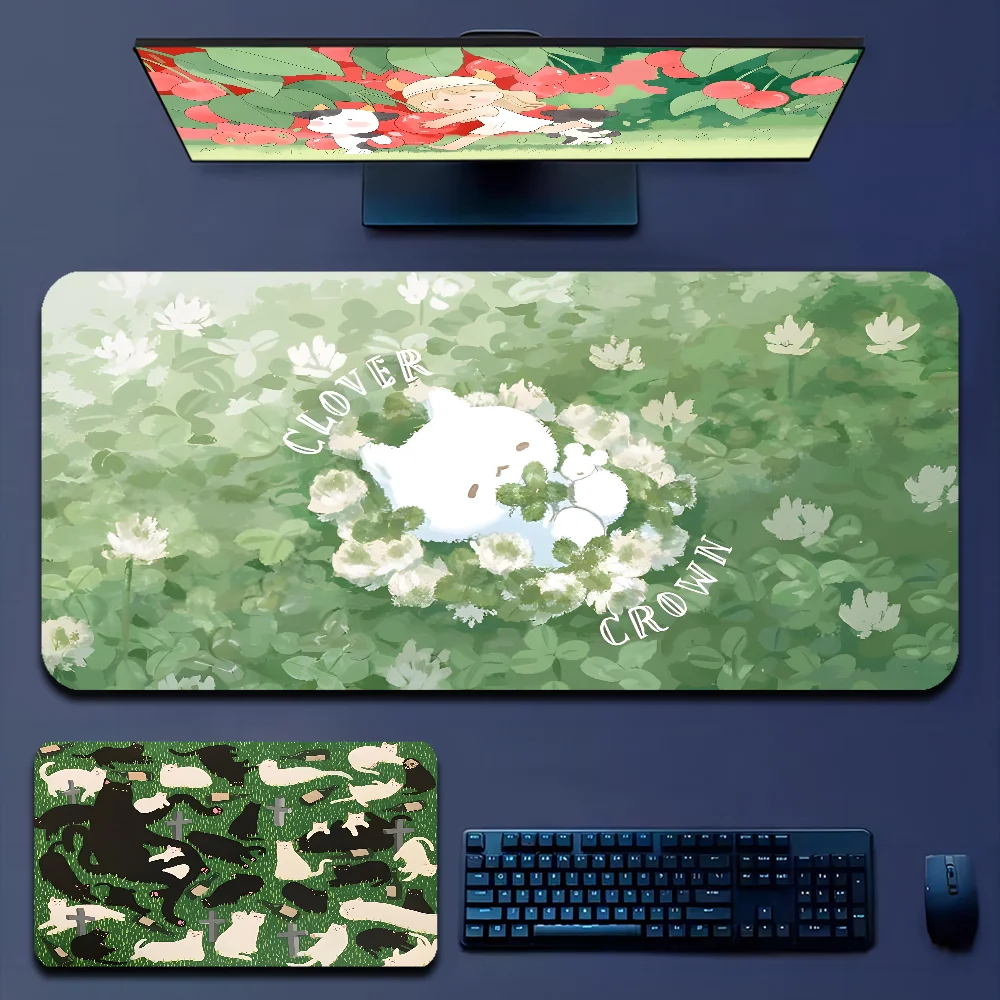 Green Plant Large Your Own Mats Keyboards Mat Rubber Gaming Mousepad Desk Mat Size For Game Keyboard Pad For Gamer