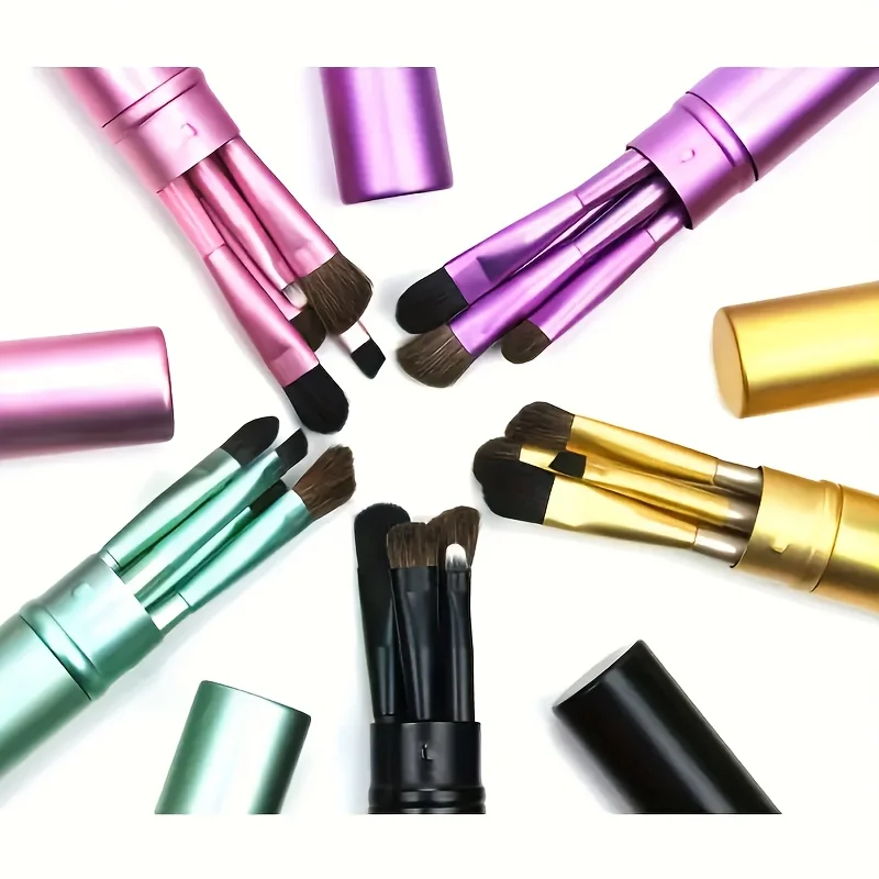 5-piece cosmetic brush set, eye shadow concealer soft brush, portable travel mini cosmetic tool brush