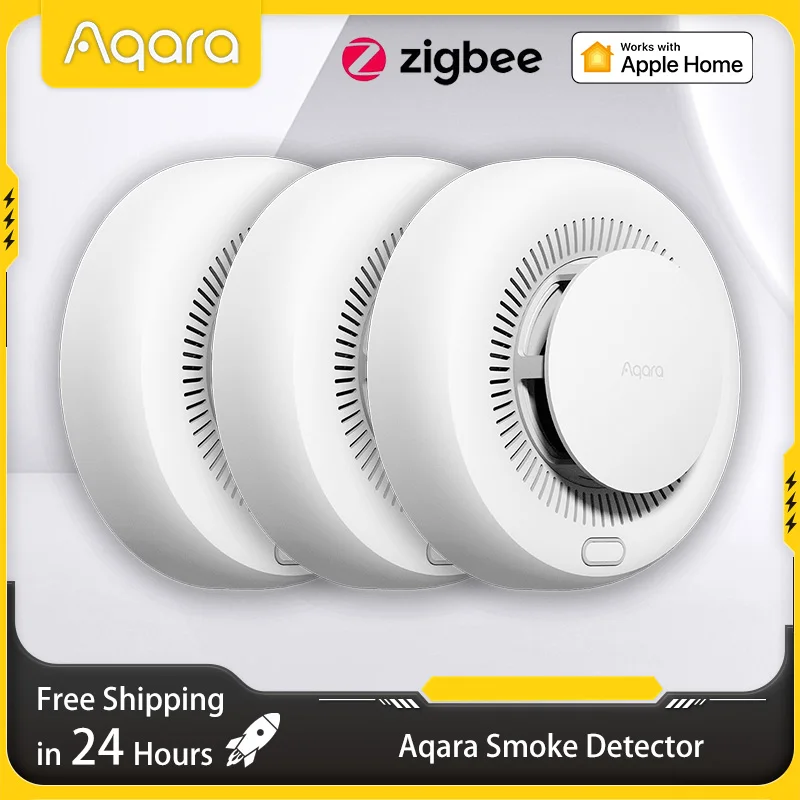 

riginal Aqara Smoke Detector Sensor Zigbee 3.0 Fire Alarm Monitor Sound Alert Home Security APP Work With Xiaomi Alexa Homekit