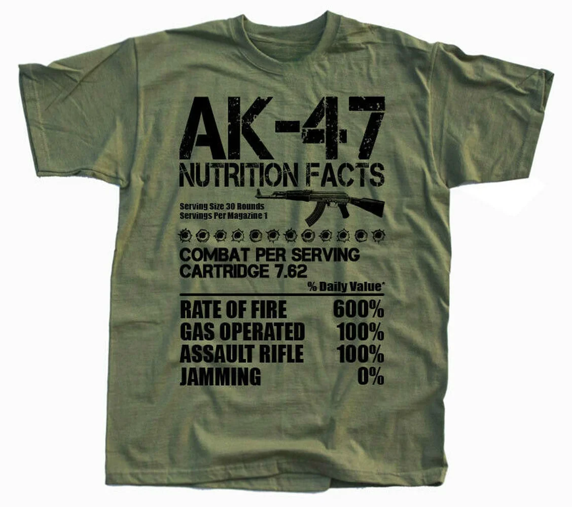 Summer Cotton Short Sleeve O-Neck Men's T Shirt New Russian Kalashnikov Military Rifle AK-47 T-Shirt harajuku Crewneck Outfits