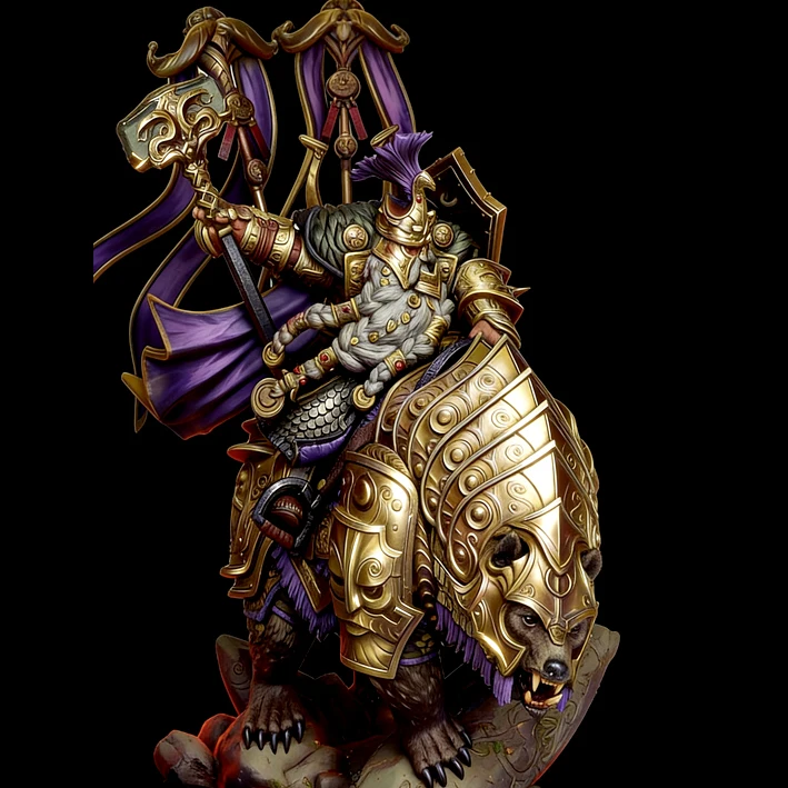 

1/24 (общая высота 90 мм) Наборы моделей из смолы Dwarf Rider King, бесцветные, для самостоятельной сборки, A-2248