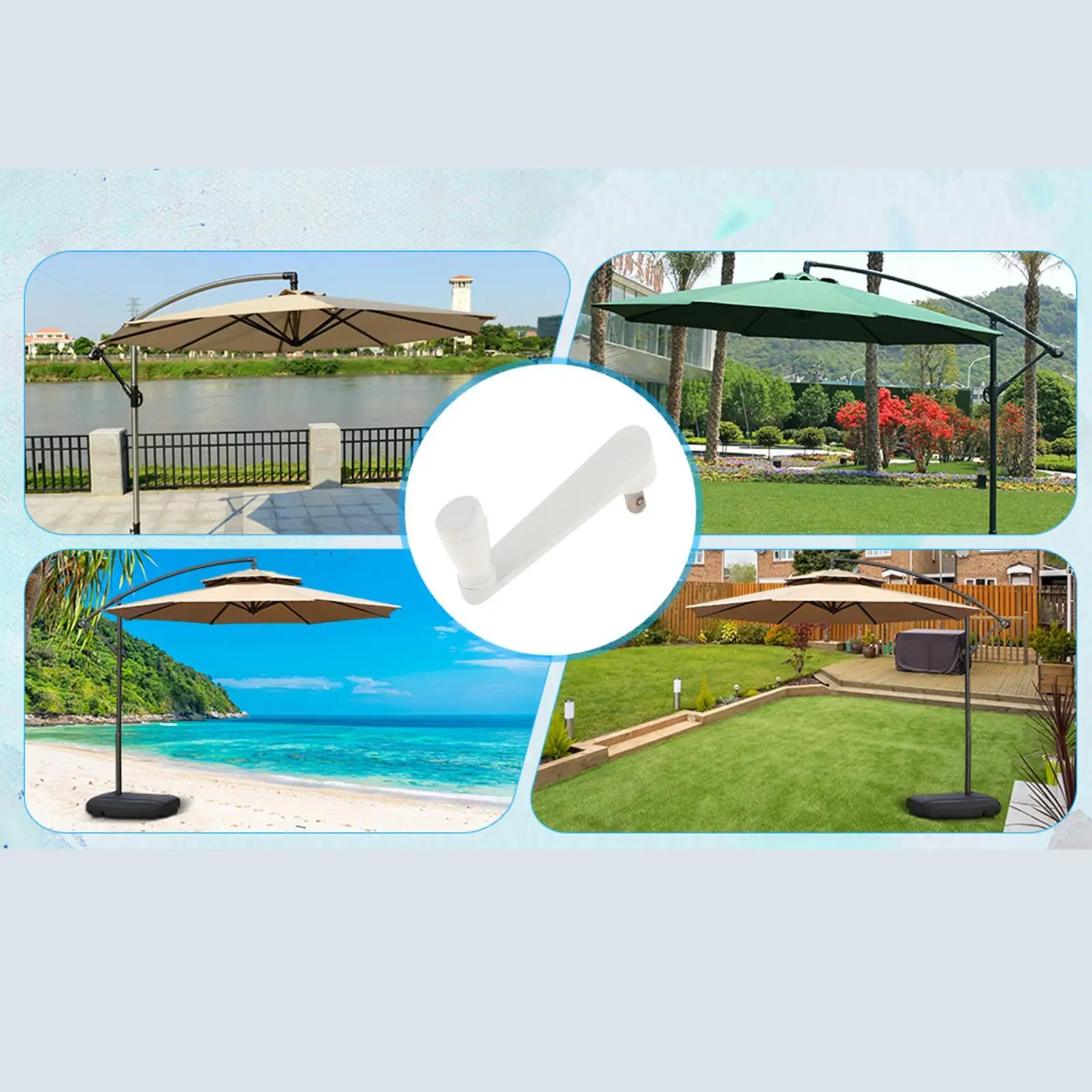 Patio Umbrella Crank Handle Parasol Crank Handle Ergonomic Universal Attachment Replacement for Lawn Garden Camping Courtyard