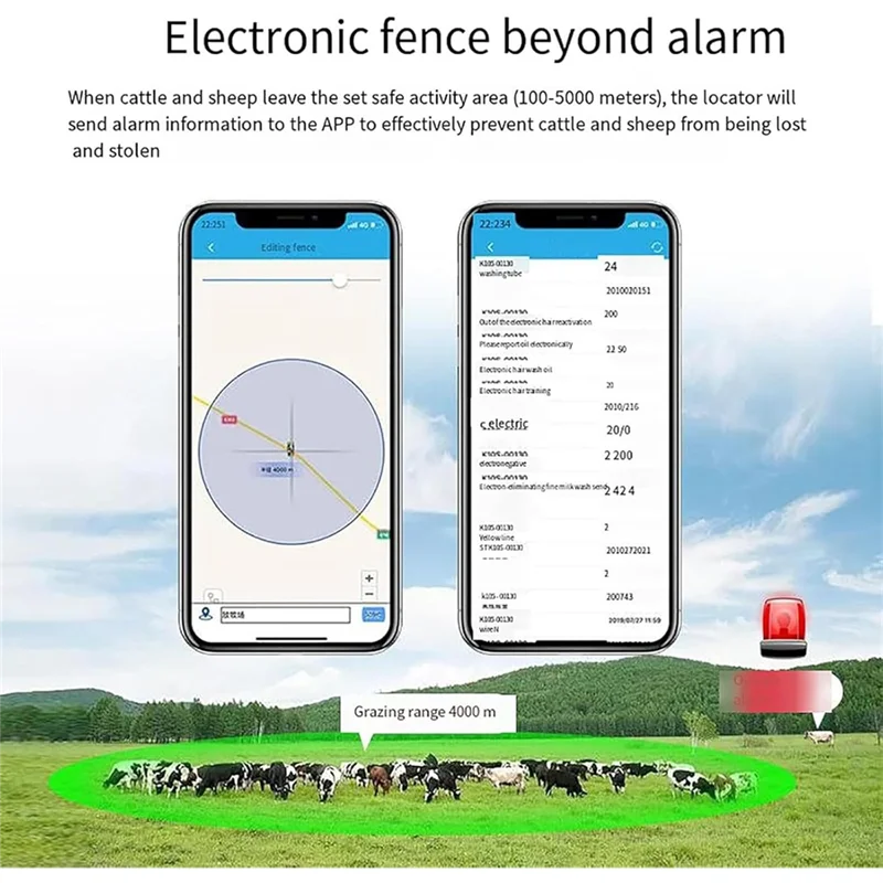 Pelacak Hewan Tahan Air ABSY, dengan 4G, Perangkat Pencari Lokasi GPS Surya untuk Sapi, Domba dan Kuda, Pemosisian Waktu Nyata