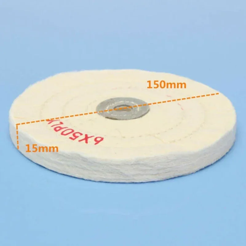 1pcs Flanel Polijstschijf Doek Lint Buffing Wheel 150mm Buffer Spiegel Polish Vilt Polijstschijf Disc Pad Schuurmiddelen