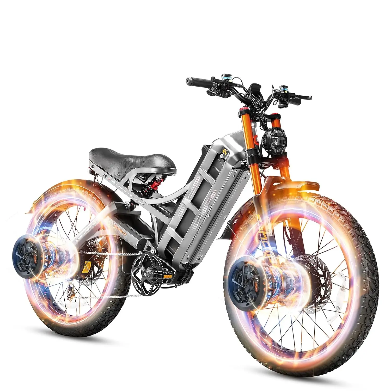4000W Dual Motor Ebike Adults 52V 70AH 200Miles Range Full Suspension Fat Tire Mountain Bike, Customized