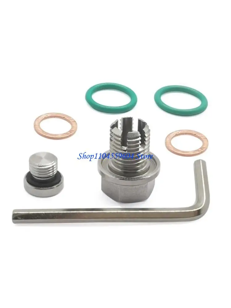 

12QM Durable Tapping Oil Pan Thread Repair Kits Stainless Steel Oil Drain Plug Repair with Wrench Simple Operate