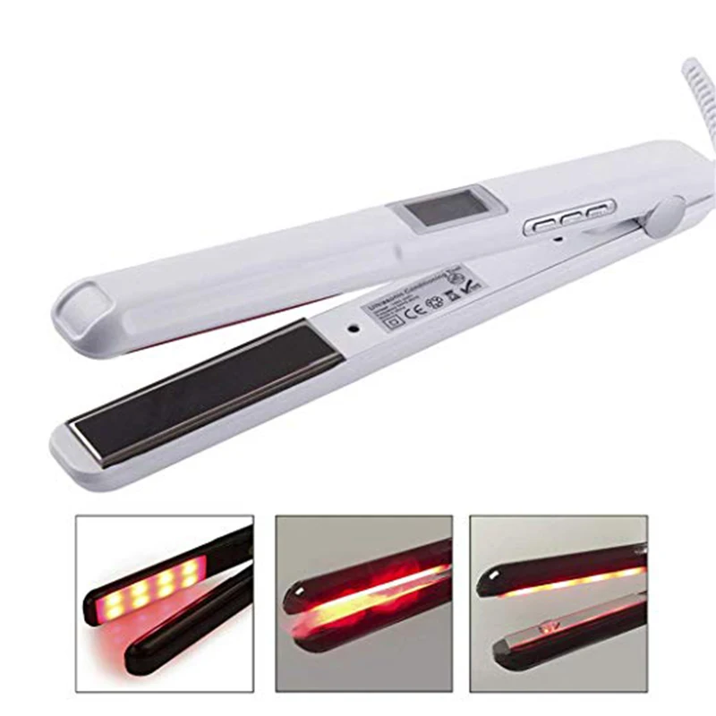 Upgraded LCD Display Ultrasonic Infrared Hair Care Iron Hair Treatment Styler Hair Straightener