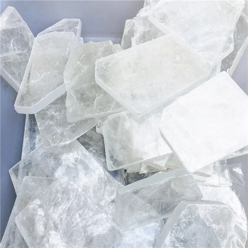 60-100g Natural Clear Selenite Slices Healing Crystals Reiki Gifts