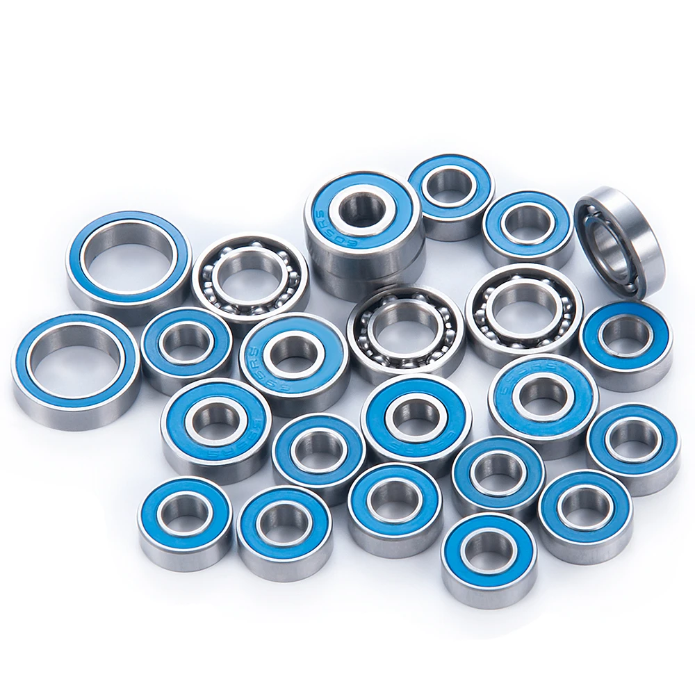 AXSPEED 24Pcs Sealed Bearing Kit Chrome Steel for 1/10 RC Crawler Car Axial Capra Currie F9 Front and Rear Axle Parts