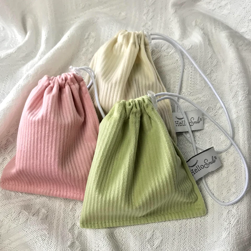 Corduroy Cotton Drawstring Pouch, Printed Logo Canvas, Satin Velvet Gift, Jewelry Packaging Bags, Custom