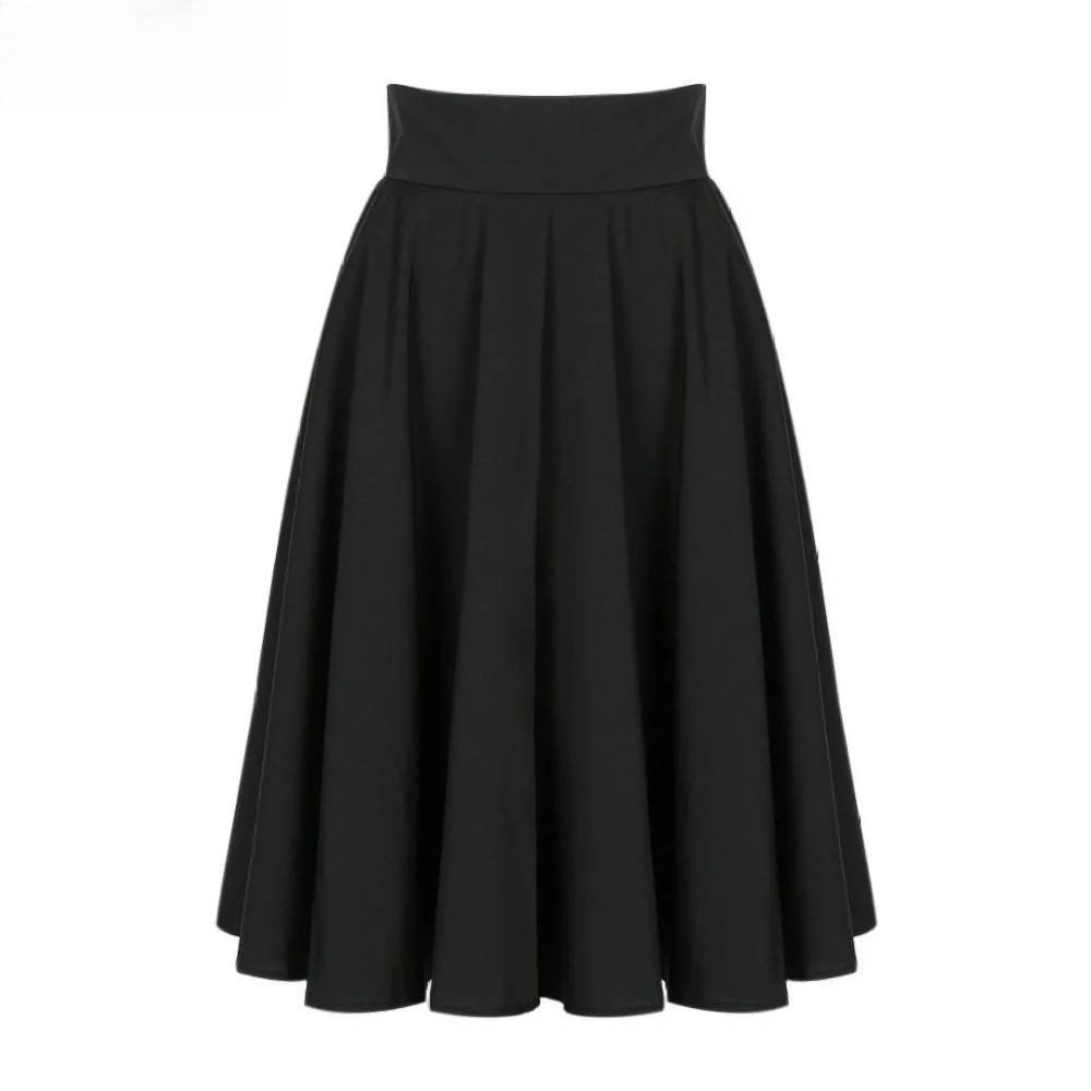 New Solid Color High Waist Skirt Bohemian Style Casual Mid-length Skirt Pleated Skirt Women's view 4
