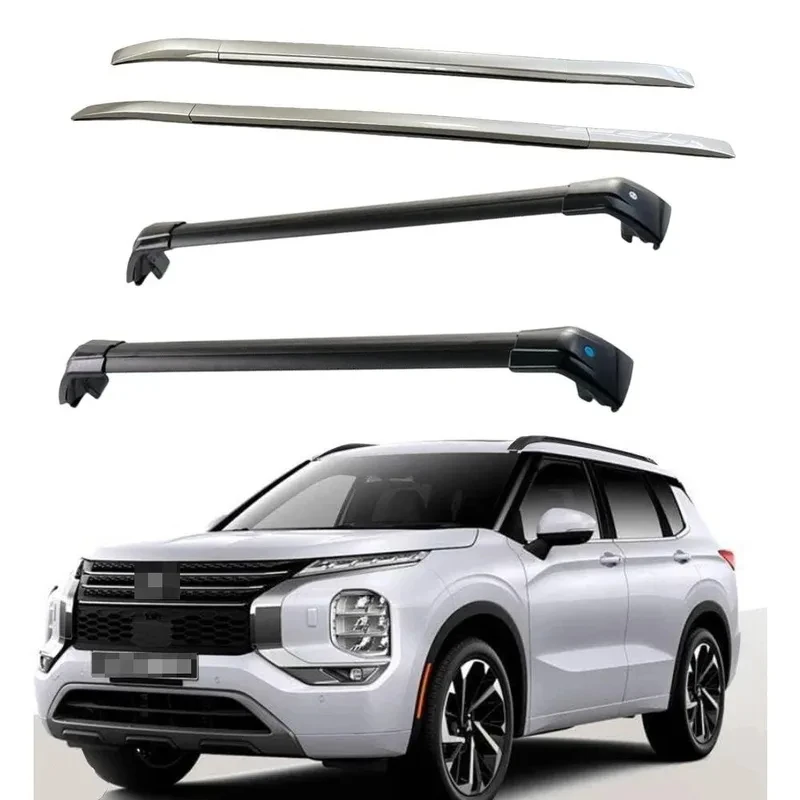 High Quality 4PCS Silver Aluminum Roof Rail Bar Fit Outlander 2022-2026 Car Top Luggage